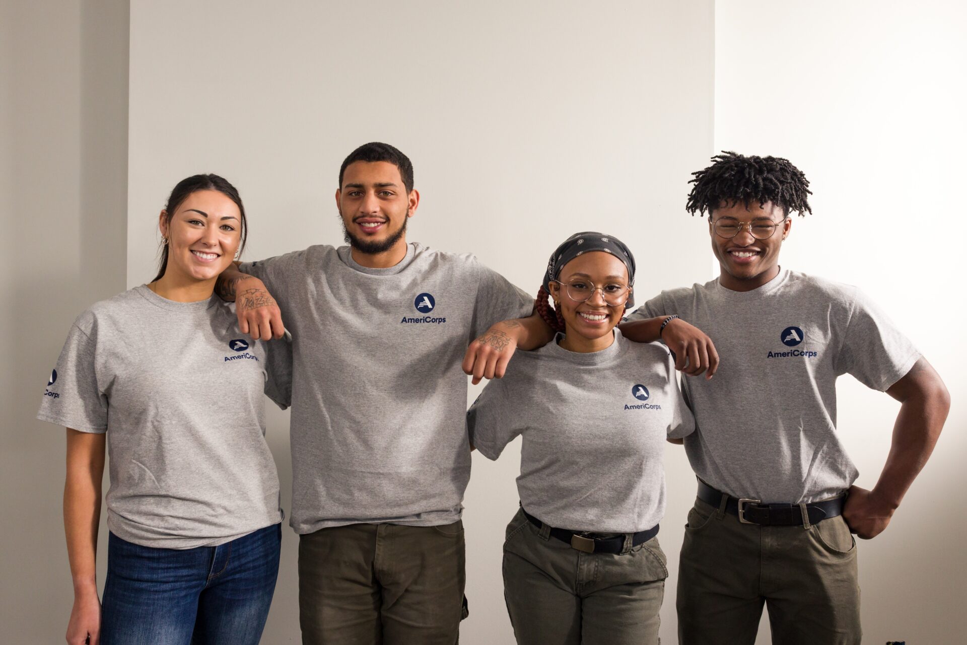 Members serving with friends.