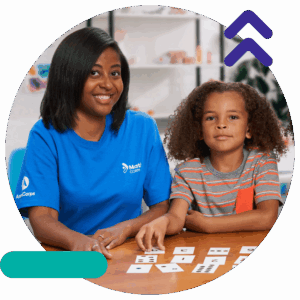 Mississippi math tutor delivering a Math Corps tutoring session to an elementary student.